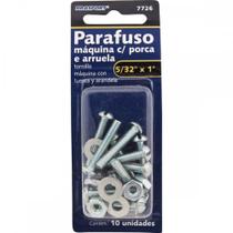 Cartela Parafuso Rosca Maquina Brasfort Redonda 5/32 X 1+Porca+Arruela Cartela Com 10 Pecas 7726 Cartela Parafuso Rosca Maquina Brasfort Redonda 5/32 X 1+Porca+Arruela Cartela Com 10 Pecas 7726