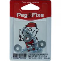 Cartela Parafuso Rosca Maquina Peg&Fixe Redonda 3/16 X 3/4''+Porca+Arruela Com 12 Pecas Amaq/08