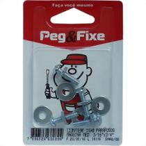 Cartela Parafuso Rosca Maquina Peg&Fixe Redonda 3/16 X 3/4''+Porca+Arruela Com 12 Pecas Amaq/08