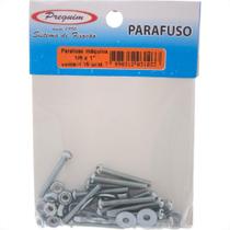 Cartela Parafuso Rosca Maquina Preguim Redonda 1/8 X 1+Porca+Arruela Com 15 Pecas 1033