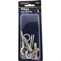 Cartela Pitao Brasfort Com Bucha 08 Cartela Com 4 Pecas 7704 Cartela Pitao Brasfort Com Bucha 08 Cartela Com 4 Pecas 7704