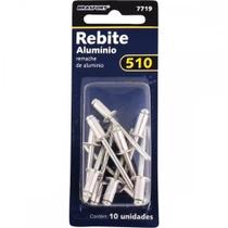 Cartela Rebite Brasfort Aluminio Repuxo 510 Cartela Com 10 Pecas 7719