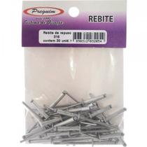 Cartela Rebite Preguim Aluminio Repuxo 316 Com 30 Pecas 2054