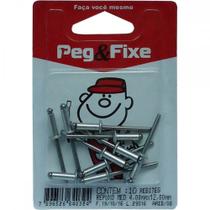 Cartela Rebite Repuxo Aluminio 4 X 12Mm Peg&Fixe 10 Pecas Areb/08