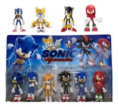 Cartela Sonic Com 6 Bonecos Tails Shadow Knuckles Cartela Sonic Com 6 Bonecos Tails Shadow Knuckles