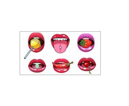 Cartela Tatoo Temporária Bocas Modelos Sexy Cartela Tatoo Temporária Bocas Modelos Sexy