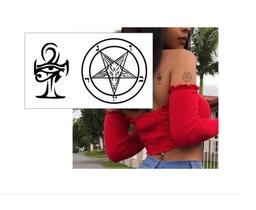 Cartela Tatuagem Temporária Satanismo Bruxaria Ritual