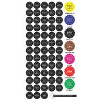 Cartela tempero 63 etiquetas adesivo auto colante rotulo 5 cm diametro a prova de agua para potes re