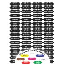 Cartela tempero 63 etiquetas adesivo auto colante rotulo 6x2 cm a prova de agua para potes recipient