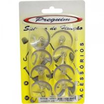Cartela Ventosa Silicone Preguim 25Mm Com 08 Pecas - Kit C/10