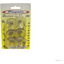 Cartela Ventosa Silicone Preguim 30Mm Com 06 Pecas - Kit C/10