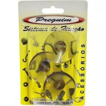 Cartela Ventosa Silicone Preguim 40Mm Com 03 Pecas - Kit C/10