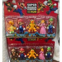 Cartelado Super Mário Bros Articulado 5 bonecos de PVC 14 cm Envio Imediato