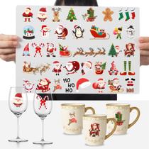 Cartelas Adesivos Natalinos Feliz Natal Papai Noel DTF UV