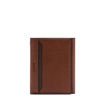 Cartera Fossil Huntington Marrón Trifold de Cuero Genuino Cartera Fossil Huntington Marrón Trifold de Cuero Genuino