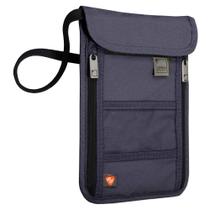 Cartera Lewis N. Clark Tipo Pouch para el Cuello con Bloqueo RFID en Azul Marino