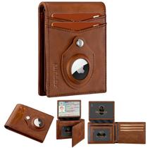 Cartera RUNBOX Airtag Slim de Cuero RFID para 15 Tarjetas, 1.5 cm