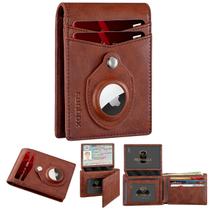 Cartera RUNBOX Slim de Cuero con RFID y Soporte para AirTag, 15 Ranuras