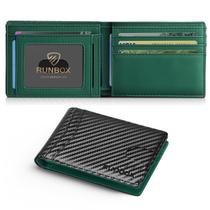 Cartera Slim Bifold RUNBOX de Cuero con Bloqueo RFID para Hombre