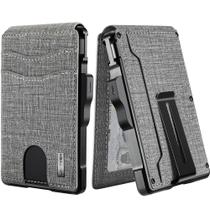 Cartera umoven Slim de Cuero con Clip para Dinero y Bloqueo RFID Gris Cartera umoven Slim de Cuero con Clip para Dinero y Bloqueo RFID Gris