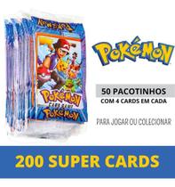 Cartinhas 200 Cards Pokemon 50 Envelopes Lacrados Brincar
