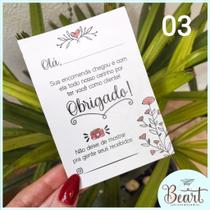 Cartinhas de Agradecimento ao Cliente 25 unidades MODELO NOVO - BEART PERSONALIZADOS