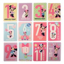 Cartões Baby Monthly Milestone Disney Minnie Mouse Girl