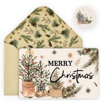 Cartões comemorativos Artoid Mode, pacote com 24, retrô, Natal, 10x15 cm