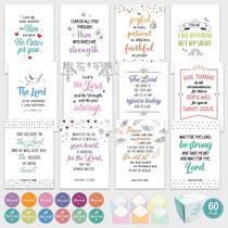 Cartões comemorativos cristãos decorados, pacote com 60, 5 x 7 polegadas, sortidos