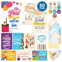 Cartões comemorativos decoráveis, pacote com 50 designs, 4x6 polegadas, Christian