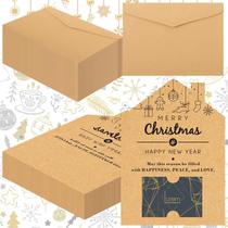 Cartões comemorativos MotiMind 50 Sets Brown House Shape 13x18cm