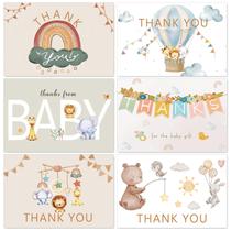 Cartões de agradecimento AnyDesign Baby Shower Boho Rainbow x36