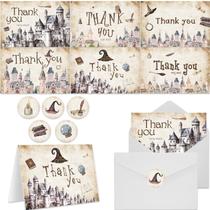 Cartões de agradecimento Magic Wizard Castle Theme 60 unidades com envelopes Cartões de agradecimento Magic Wizard Castle Theme 60 unidades com envelopes