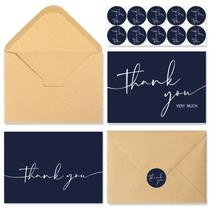 Cartões de agradecimento NESCCI 24 PCS com envelopes de 10 x 15 cm (azul)