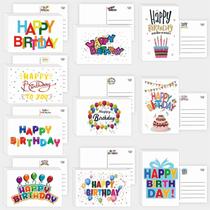 Cartões de aniversário KTFNOMES, pacote com 100 unidades, 10 modelos, 10 x 15 cm Cartões de aniversário KTFNOMES, pacote com 100 unidades, 10 modelos, 10 x 15 cm