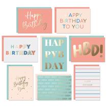 Cartões de Aniversário Sweetzer & Orange Conjunto de 24 Peças com Detalhes em Folha de Ouro Cartões de Aniversário Sweetzer & Orange Conjunto de 24 Peças com Detalhes em Folha de Ouro