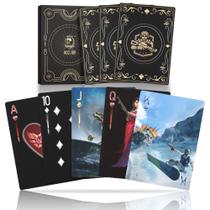 Cartões de baralho impermeáveis WJPC Warrior Gold com caixa de presente