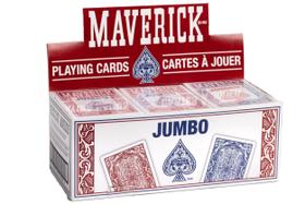 Cartões de baralho Maverick Jumbo Index Poker 12 Pack Red & Blue