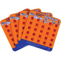 Cartões de bingo Regal Games Finger-Tip Shutter, 4 pacotes, laranja