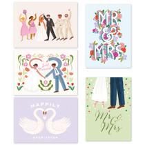 Cartões de casamento Gooji para noivos com envelopes 13x18cm, pacote com 10