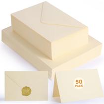 Cartões de Cumprimentos XXINMOH Pacote com 50 Unidades 10x15 cm Creme em Branco