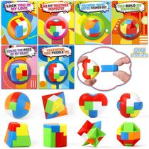 Cartões de Dia dos Namorados e pacote com 24 pacotes de quebra-cabeças para crianças