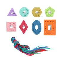 Cartões De Enfiar De Madeira Para Crianças, Jogo Educativo De Formas, Presentes De Dia Dos Namorados