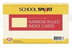 Cartões de índice School Smart Ruled 5x8cm Canary, pacote com 100 Cartões de índice School Smart Ruled 5x8cm Canary, pacote com 100