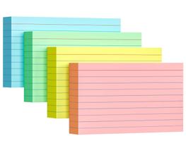 Cartões de índice YIZUUN Coloridos 4x6, Pacote 160, Ruled, 40, Pacote x4