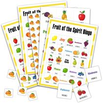 Cartões de jogo CIAEXRN Fruit Bingo para 24 jogadores