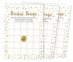 Cartões de Jogo em Branco Quadrados para Chá de Noiva e Despedida em Ouro - Conjunto com 50 - Inkdotpot