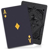 Cartões de jogo Etyishe Waterproof Plastic Black Poker (pacote com 4) Cartões de jogo Etyishe Waterproof Plastic Black Poker (pacote com 4)