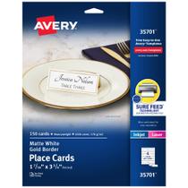 Cartões de localização imprimíveis Avery Sure Feed 150 Laser/Inkjet White Cartões de localização imprimíveis Avery Sure Feed 150 Laser/Inkjet White