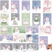 Cartões de Natal Nuanchu, 80 peças, boneco de neve, 10 x 15 cm, 20 designs